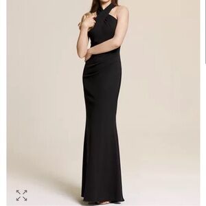 Eliza J Black One Shoulder Gown